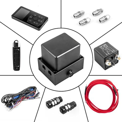 Air Management Top Grade 4-Valve Air Suspension System kit, Electronic Controll System/wireless remote control/pneumatic/airlift 3-Stages Memory ﻿