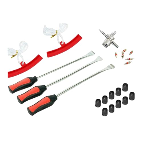 Tire Levers Spoon Set, Heavy Duty Motorcycle Bike Car Tire Irons Tool Kit, Changing Spoon Rim Protector Repair Tools Kit - color: Red, size: D