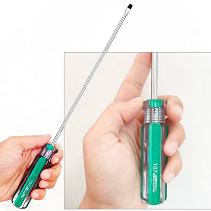 Long Shaft Phillips Screwdriver 8inch PH2 and Slotted Screwdriver Set, SKZIRI Cross and Flat Head Long Screwdriver Set Exra Long with Magnetic Tip (8inch No.2) - size: 8inch No.2
