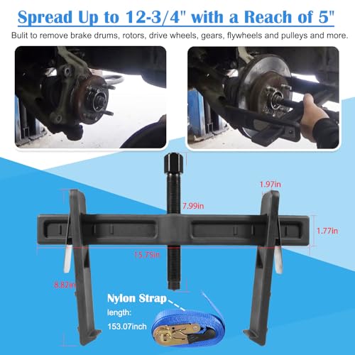 6980 Brake Drum and Rotor Puller Kit/Brake Drum Hub Puller/Brake Rotor Removal Tool for Removing Brake Drums, Rotors, Drive Wheels, Gears, Flywheels and Pulleys