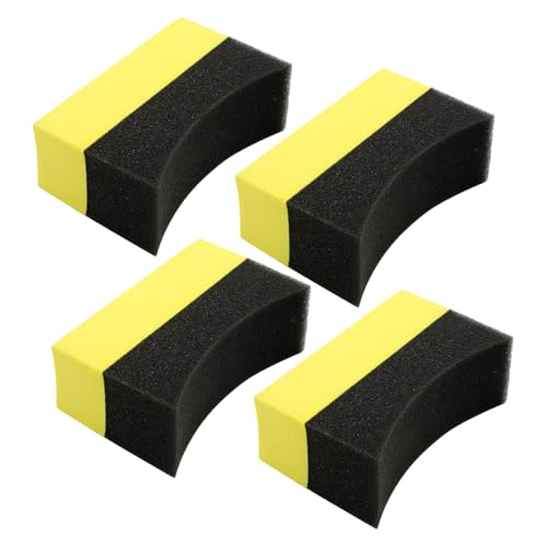 Car Tire Applicator Dressing Shine Sponge, 4PCS Vehicle Contour Wheel Wax Buffing Applicator Pads, Auto Tire Shine Detailing Cleaning Sponge Tool, Universal for SUV RV Truck
