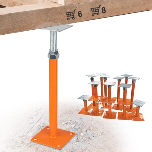 House Jacks for Leveling, Floor Jacks Screw 8 PCS Adjustable 11" - 16" Height Range, Foundation Jacks Pole Joist Support, Home Crawl Space Max Load Capacity 4 ton 8 Pack, Joist Lifting Post - size: 11"-16"