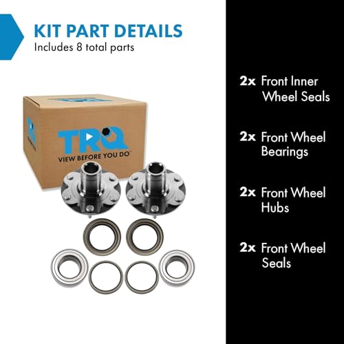 TRQ Wheel Bearing and Hub Kit for 1996-2002 Toyota 4Runner | for 2001-2007 Toyota Sequoia 1995-2004 Toyota Tacoma 2000-2006 Toyota Tundra 4WD with Automatic Disconnecting Differential
