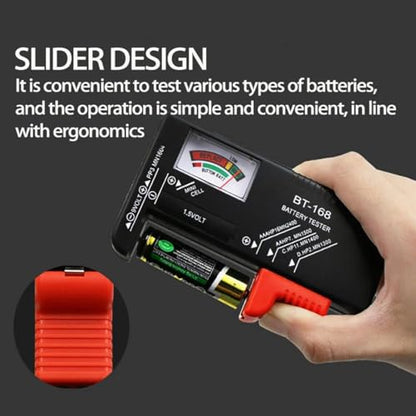 Battery Tester Checker Battery Capacity Tester Display Checkered Analyzer Digital Universal for C AA AAA D N 9V 1.55V Button Cell Batteries