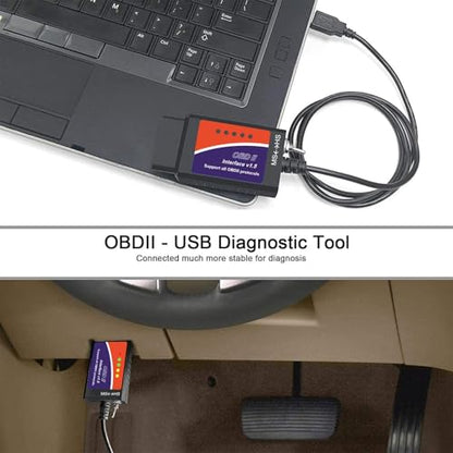 ELM327 USB Adapter OBD2 Scanner for Windows, ELMconfig FoCCCus Diagnostic Scan Tool with MS-Can/HS-Can Switch for Ford Lincoln Mazda Mercury Series Vehicles