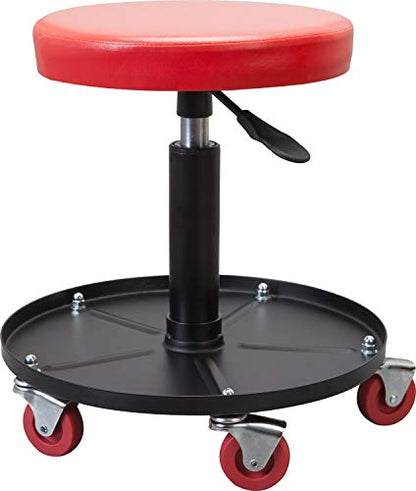 Big RED ATRHL6201R Torin Heavy Duty Rolling Pneumatic Creeper Garage/Shop Seat: Padded Adjustable Mechanic Stool with Tool Tray Storage, Red Large,15.36" D x 15.36" W x 4.73" H - style: 6201