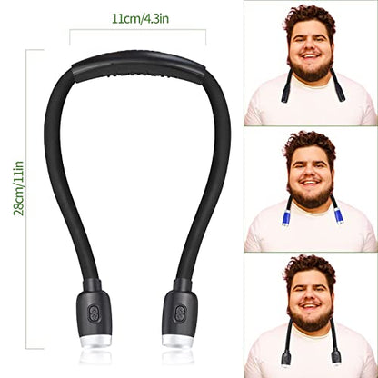 LEDBOLIK Neck Reading Light Black, 800mAh Rechargeable Book Light for Reading in Bed – 6 Brightness, Bendable Arms, Hands Free for Knitting, Crocheting - color: 800mAh Black