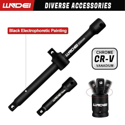 LLNDEI 3/8" Drive Spark Plug Socket Set, SAE 5/8", 3/4", 13/16", 24Pcs | Metric 14mm, 18mm, Spark Plug Socket, Include 2 Extension Bar, Universal Joint ADA, CR-V Steel Engine Repair, Tire Changes - size: 24Pcs spark plug socket set with torx socket set