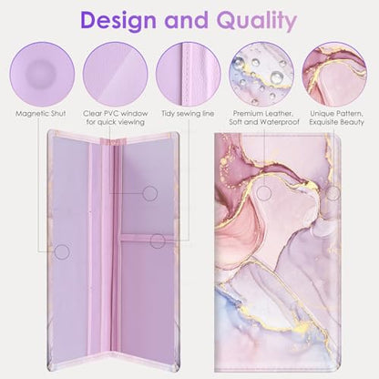 Car Registration and Insurance Holder，Colour Patterns Men Women Car License Document Registration and Insurance Card Holder - color: Multicolored marble