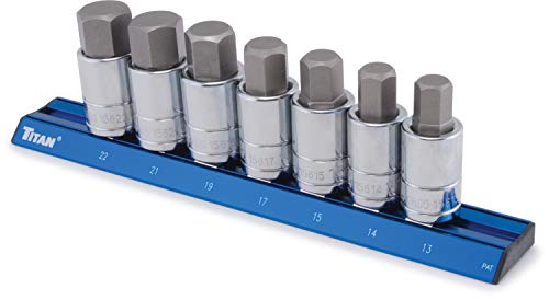 Titan 16131 7-Piece 1/2-Inch Drive Metric Hex Bit Socket Set - style: Large Metric Hex