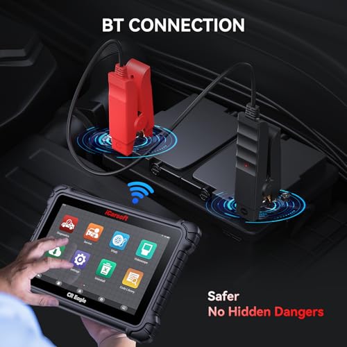 iCarsoft BT900 Wireless BT Battery Test Clip, 100-2000 CCA Load 9V-30V Car Battery Tester Clip with Battery Test/Cranking Test/Charging Test for Car Truck Motorcycle ATV SUV Boat Yacht