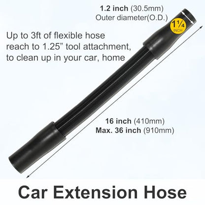 Shop Vac Vacuum Attachments with Extension Hose Dusting Brush Crevice Tool Nozzle Multi-Tools for 1-1/4" 1-3/8" 2-1/2" Shopvac Wet Dry Vacuum Cleaner (Car Detailing Kit Interior A) - style: Car Kit A