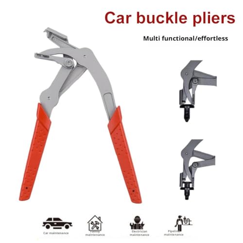 Car Clip Pliers & Trim Removal Tool, Spring-Loaded Fastener Rivet Remover for Auto Door Panels, Interior & Exterior Trim, Mechanic, Damage-Free Disassembly