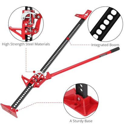 Garvee High Lift Farm Jack 60", 3.2 Ton (7000 Lb) Heavy Duty Ratcheting Off-Road Lifting Equipment with Triangular Head, Multi-Purpose Utility Bumper Lifter for Car, Truck, SUV, ATV, 4x4 & Farm Use - size: 60 Inch, style: Triangular-7000lb