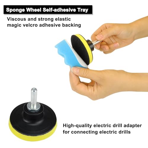 Car Foam Polishing Buffing Kit, Polishing Buffing Pads, Wool Pads,Polishing & Buffing Wheels, for Headlights & Body Foam Wax & Buffer Kits (27)
