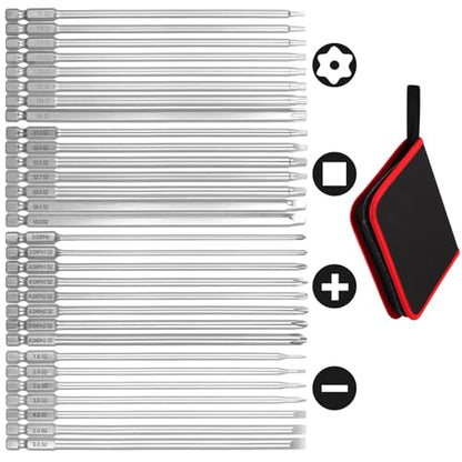Wayona 30 Pcs Assortment Screwdriver Bit Set Portable 6 Inch Long Torx Bit Set S2 Alloy Steel Magnetic Allen Wrench Drill Bit Set Impact 1/4 Hex Shank Bit Set for DIY Home Use - size: 6 Inch Long