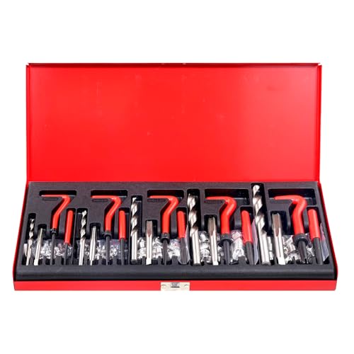 VEVOR Thread Repair Kit - 166Piece Metric HSS Drill Helicoil Repair Kit - M5 M6 M8 M10 M12 Portable Rethreading Tool Kit - Thread Inserts Taps Breakoff Installation Tools - size: 166PCS, style: METRIC