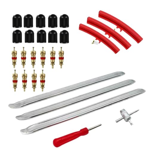 Motorcycle Tire Lever Set 16/28 Pieces Rust Resistant Smooth Tire Spoon Compatible With Motorcycle Tires(28 Pcs) - color: 28 Pcs