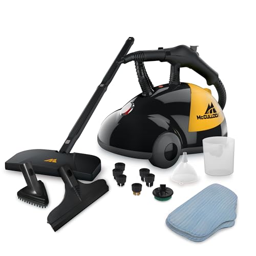 McCulloch MC1275 Heavy-Duty Steam Cleaner, 45 Minute Runtime, 18 Accessories: Mop Head, Brushes, & More - Built for Home, Tile, Grout, Carpet, Furniture, & Personal Car Detailing - size: MC1275