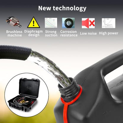 12 V Fuel Gasoline Transfer Pump Kit,Transfers Up to 125 Gallons of Gasoline Diesel Water per hour,Gas Transfer Pump Fit for Vehicles,Boats,Equipment(No Working Temperature During Use) - color: 3 kit-gold