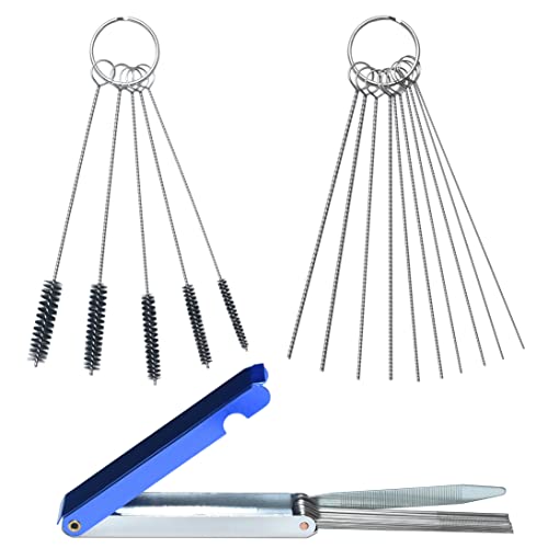 Carburetor Carbon Dirt Jet Remove Cleaner Tool Kit | 13 Cleaning Wires Set + 10 Cleaning Needles + 5 Nylon Brushes for Motorcycle ATV Moped Welder Carb Chainsaw Spray - color: 13 Cleaning Wires Set + 10 Cleaning Needles + 5 Nylon Brushes Tool Kit