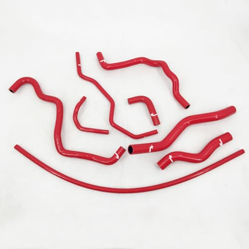 Fit 2001-2005 Honda Civic D17 1.7L Silicone Radiator Coolant Heater Hoses Kit 3-Plyer Red - color: Red