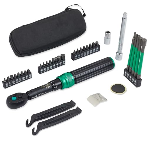 1/4" Bike Torque Wrench Set, 35 PCS Bicycle Click Torque Wrench and Bit Set, 17.7-177 in·lb/2-20Nm, Dual-Direction Adjustable 72 Tooth Ratchet, ±3% Accuracy, Road/Mountain Bike Cycling Tool Kit - size: 35PCS (2-20 Nm)