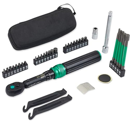 1/4" Compact Bike Torque Wrench Set, 2-20Nm/17.7-177 in·lb | 3% Accuracy, 35 PCS Road/Mountain Bicycle Torque Wrench and Bit Set, Dual-Direction Adjustable 72 Tooth Ratchet - size: 35PCS (2-20 Nm)