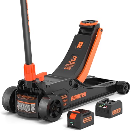 3 Ton Electric Floor Jack, Low Profile Jack for Quickly Car Lift, Hydraulic Service Jack, 6000 lbs Capacity. Lifting Range 3-3/8" to 20" - color: Standard Lift (3-3/8" - 20"), size: Big Wheel