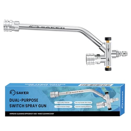 Saker Foam Cannon Dual Connector Accessory, Dual-Purpose Switch Spray Gun,Foam Cannon for Pressure Washer for Car Washing and Cleaning - size: Foam Cannon Dual Connector Accessory