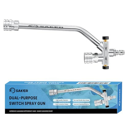 Saker Foam Cannon Dual Connector Accessory, Dual-Purpose Switch Spray Gun,Foam Cannon for Pressure Washer for Car Washing and Cleaning - size: Foam Cannon Dual Connector Accessory