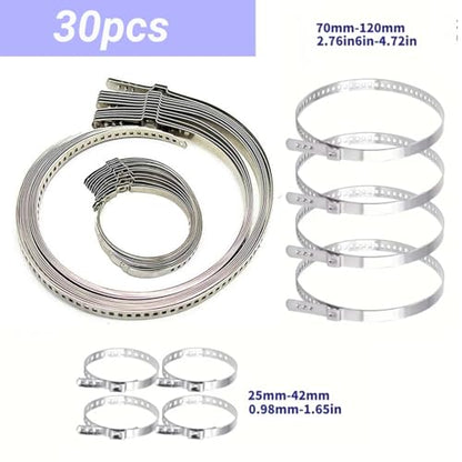 30pcs CV Boot Clamp Tool, Stainless Steel Universal Adjustable Axle Repair Kit, Joint Crimp Clamps Kit, CV Boot Expander Tool Clamp, For Repair and Unlocking Car Rear Universal Replacement