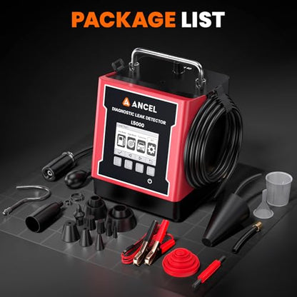 ANCEL L5000 Classic Automotive Smoke Machine with Built-in Air Pump, Adjustable 0.4–20 PSI Pressure, LCD Screen, Smoke Diagnostic Leak Detector for EVAP, Intake, Exhaust, Turbo & Cooling Systems - color: Black