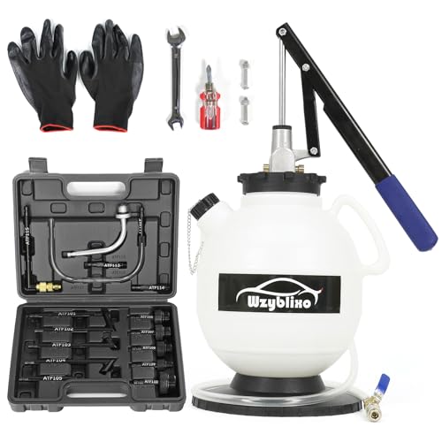 7.5L Transmission Fluid Pump Kit with 15 ATF Adapters, 2 Gallon Manual ATF Refill Kit,Transmission Fluid Transfer Pump (Black) - color: black