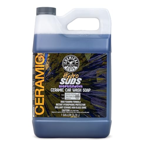 Chemical Guys HydroSuds Ceramic SiO2 Shine High Foaming Car Wash Soap, Works with Foam Cannons, Foam Guns, and Bucket Washes, Berry Scent, Safe for Cars, Trucks, and RVs - 1 Gallon - size: 128 Fl Oz (Pack of 1)