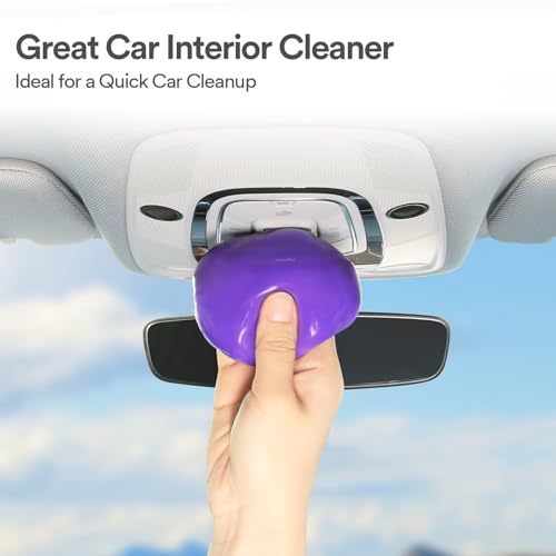 PULIDIKI Car Cleaning Gel Cleaning Putty Car Detailing Kit Car Interior Cleaner Car Slime Cleaner Dust Cleaning Supplies Car Accessories Car Gifts for Men Women Purple (2Pack) - color: Purple(2Pack)