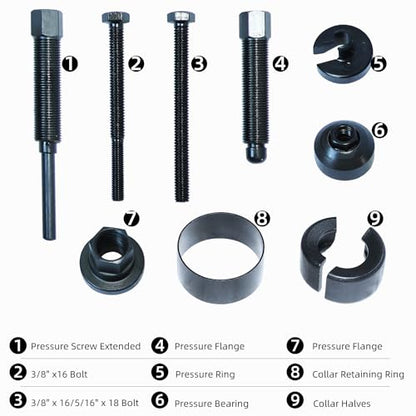DPTOOL Power Steering Pump Pulley Puller Remove Install Tool Compatible with Ford GM Volkswagen Chrysler Vehicles