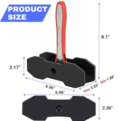 Brake Caliper Compression Tool - Rotating Ratchet Caliper Piston Compressor Tool with 2 Pcs Steel Plates, 360° Adjustable Brake Caliper Tool, Essential Tool for Car Brake Maintenance