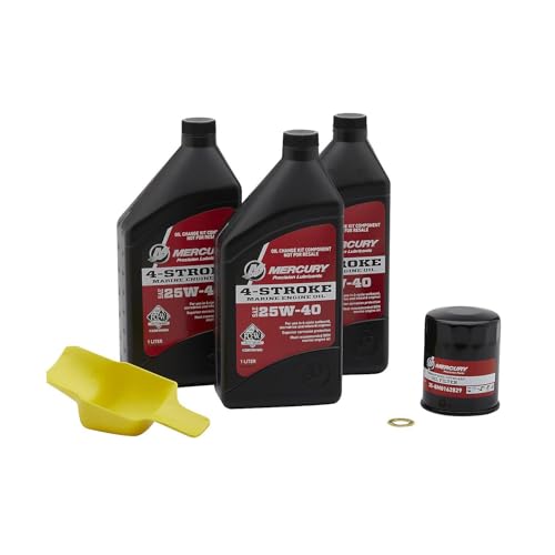 Mercury 8M0081916 25W-40 4-Stroke Outboard Oil Change Kit for Mercury 40/50/60hp EFI Outboards