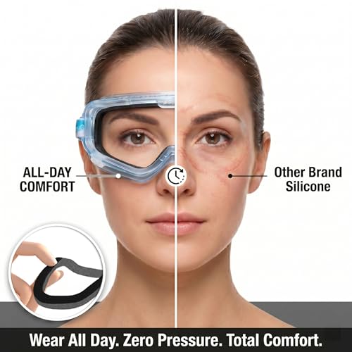 Safety Goggles Over Glasses, Spare Lens Included, ANSI Z87.1 Anti-Fog, Dual Foam Seal, Lab Construction Work Workshop - size: 2 Goggles + 2 Replacement Lenses