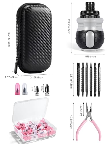 Tire Puncture Repair Kit with 60-Piece Nails, 13-in-1 Ratchet Screwdriver, Pliers and Storage Bag, Emergency Tire Repair Rubber Nail Kit for Cars, Trucks, Motorcycles