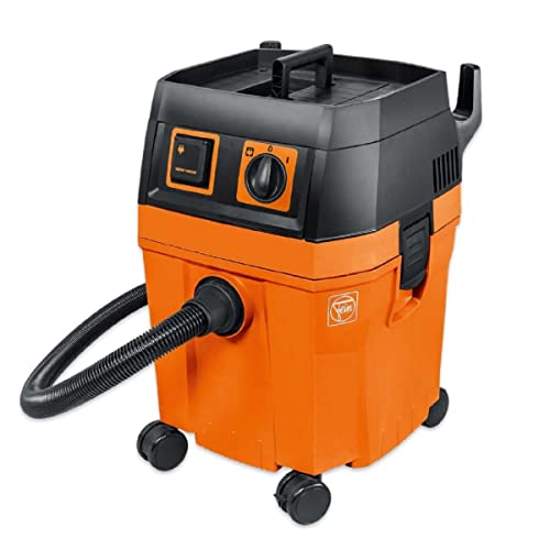 Fein Turbo II Wet/Dry Vacuum - 8.4-Gal Shop Vac for Garage, Woodworking & Jobsite, 151 CFM Suction, Quiet 66 dB, Long Cord & Hose, Anti-Static Tool-Activated Dust Extractor - 92036118090 - size: 8.5 Gallon Capacity, style: Turbo 2