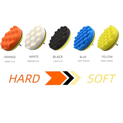 12Pcs 3inch Foam Buffing Polishing Pads Kit, with Coral Fleece Pad, Backing Plate, M10 Drill Adapter, Car Buffing Kit for Car Polishing, Waxing, Sealing Glaze (12Pcs-3inch) - size: 12Pcs-3inch