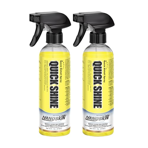 Nanoskin QUICK SHINE Quick Detail Spray 32 Oz. (2x16 Oz) - Car Wax Booster, High-Gloss Detailer, Smudge & Dust Remover, Clay Lubricant for Auto Detailing | For Paint, Glass, Chrome, Wheels, and Trim - size: 16 Fl Oz (Pack of 2)
