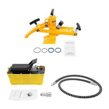 Hydraulic Tire Bead Breaker Heavy Duty 10000PSI Air Hydraulic Tire Bead Breaker, Tire Change Tool with Metal Foot Pump & Air Hose for Tractor Trucks Lawn Mower ATV - size: Hydraulic Bead Breaker + Hydraulic Foot Pump
