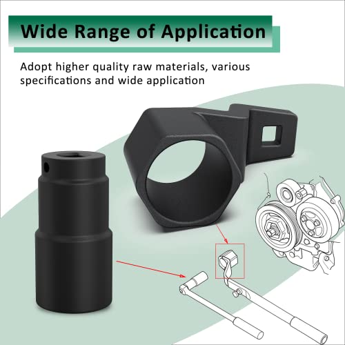 MOSTPLUS 19mm Harmonic Balancer Socket Tool + 50mm Crankshaft Crank Pulley Wrench Holder Automotive Removal Tools Compatible with Honda and Acura Engines