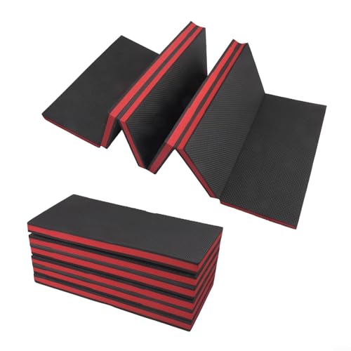 Foldable EVA Kneeling Mat 46x15.7 Inch Car Repair Pad with Handle, 6-Fold Garage Garden Cushion Stool for Auto Mechanic Work