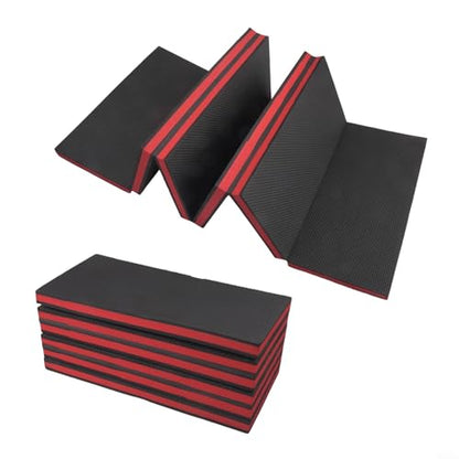 Foldable EVA Kneeling Mat 46x15.7 Inch Car Repair Pad with Handle, 6-Fold Garage Garden Cushion Stool for Auto Mechanic Work