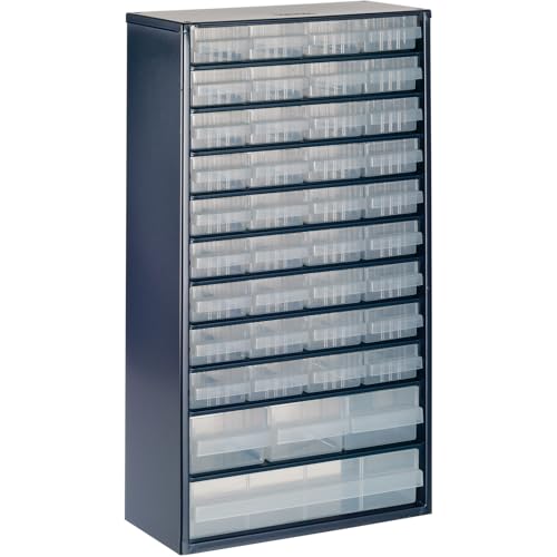 Raaco Steel Storage Cabinet, Tall 40-Drawer (C12-40), with Accessories | Clear Polypropylene Plastic Drawer, Small Parts Organizer, Screws, Nuts & Bolts, Crafts & Hardware - For workshop and garage - size: Tall-40D., style: Steel Cabinets