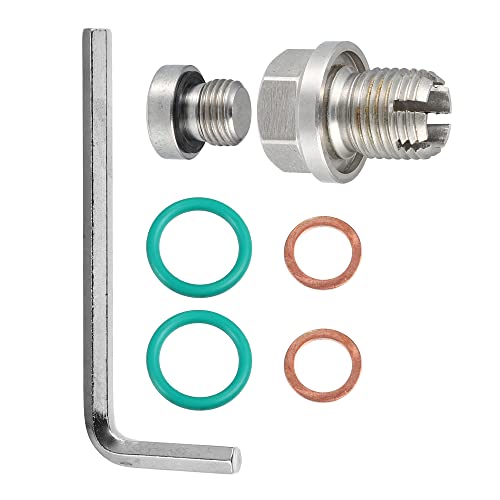X AUTOHAUX 1 Set M14-1.5 x 15mm Oversize Piggyback Oil Drain Plug Stainless Steel Self Tapping Oil Pan Thread Repair Kit for Car Motorcycle Silver Tone - size: M14-1.5 x 15mm